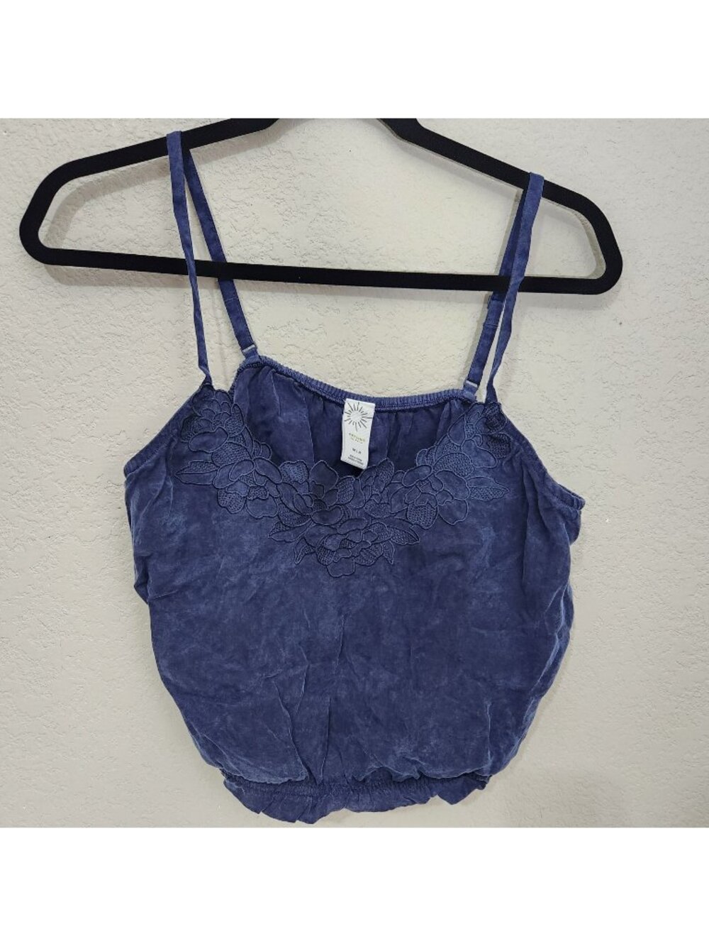 Offline By Aerie Cami Top Womens Size M Blue Floral Embroidered